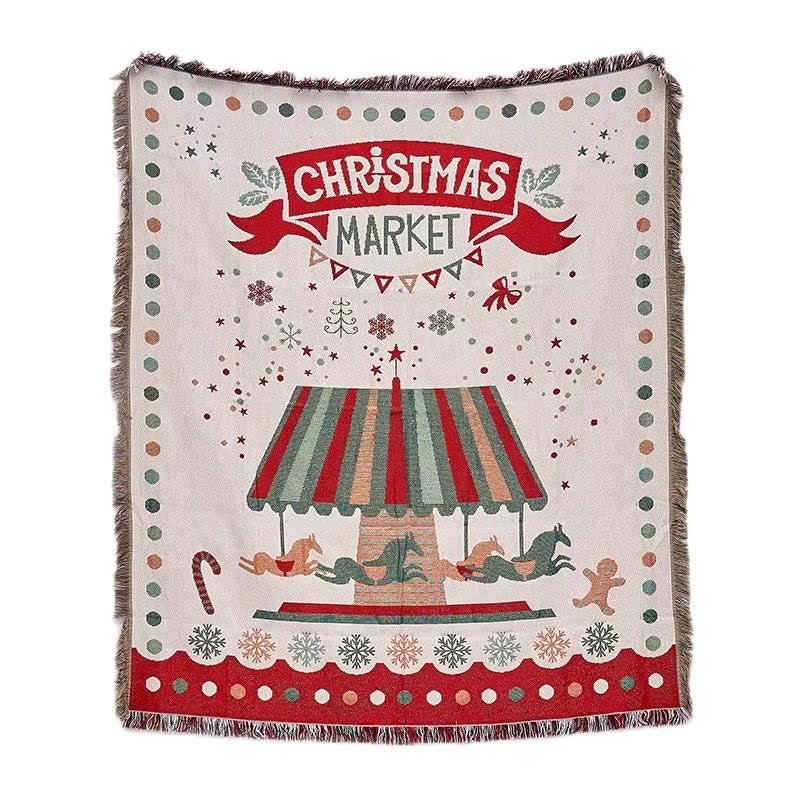 Wholesale Christmas Polyester-Cotton Throws – Cartoon Woven, 130*160, for Sofa/Couch, Decor