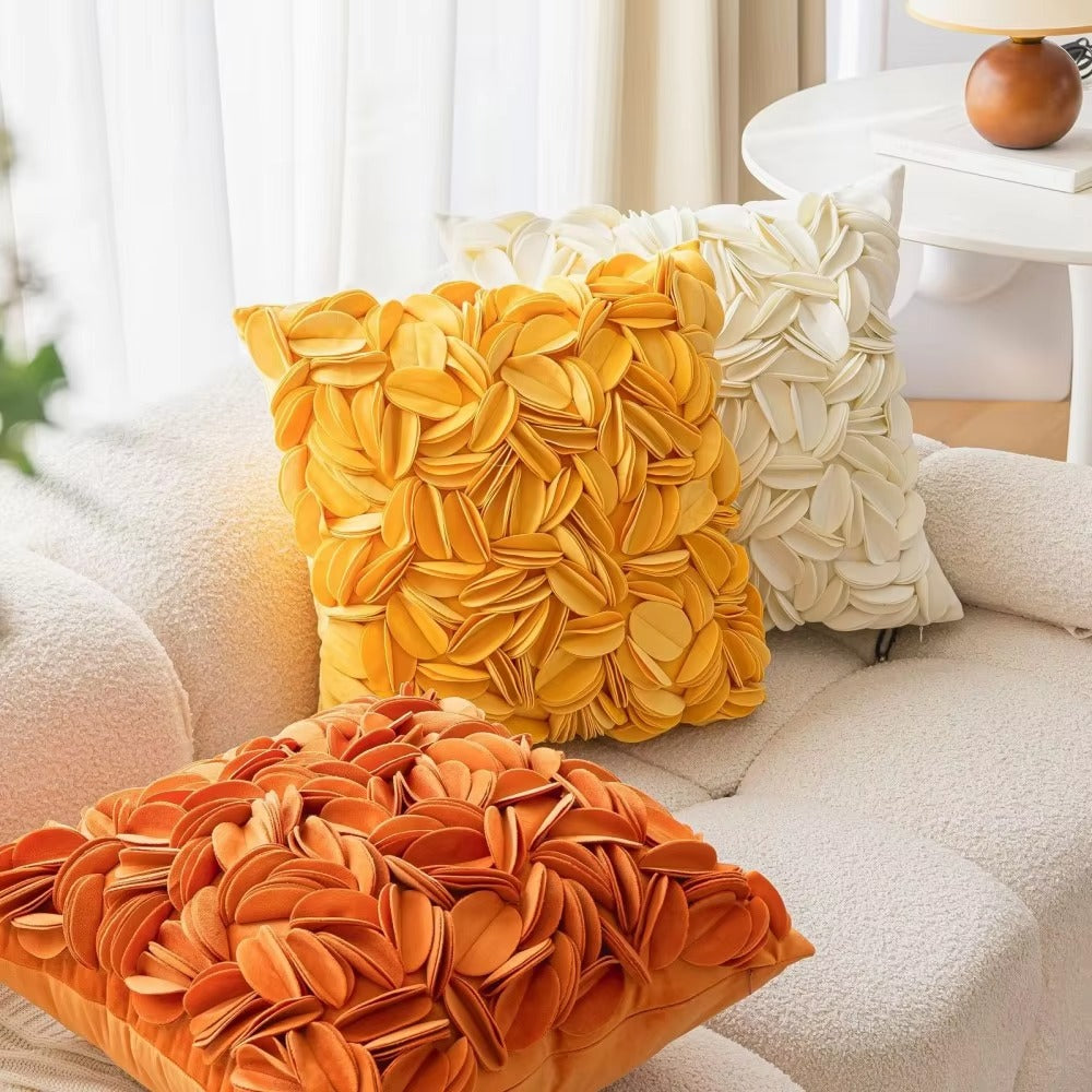 3D Flower Custom Throw Pillows – Vivid Petal Velvet, Decorative, High Quality, Duplex Splicing