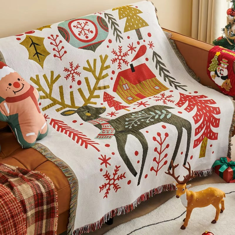 Wholesale Christmas Polyester-Cotton Throws – Cartoon Woven, 130*160, for Sofa/Couch, Decor