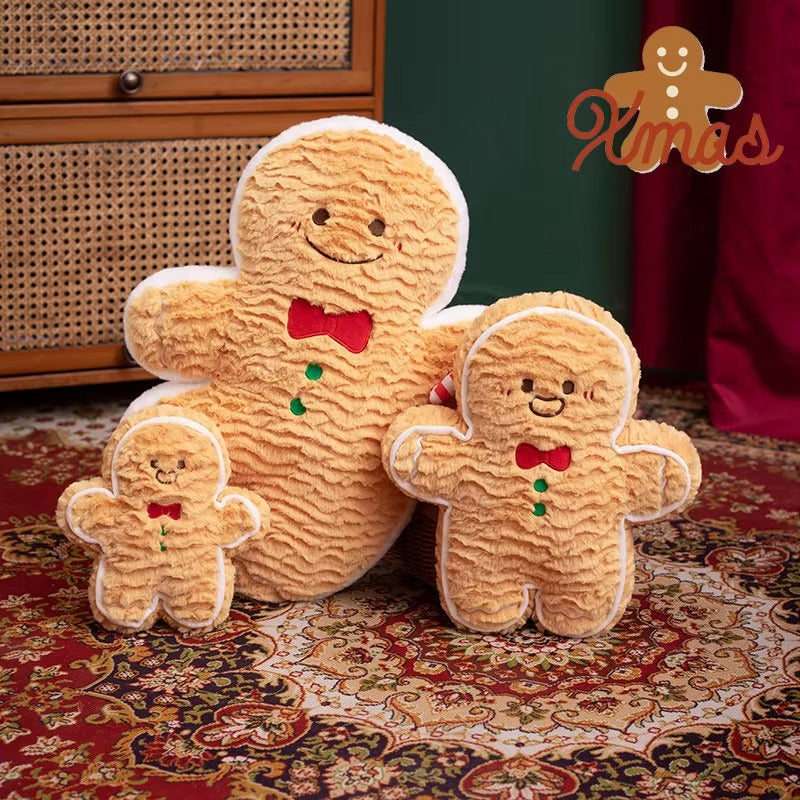 Christmas Decor Cushions – Gift Box/Wreath/Tree/Gingerbread, Plush, Hypoallergenic