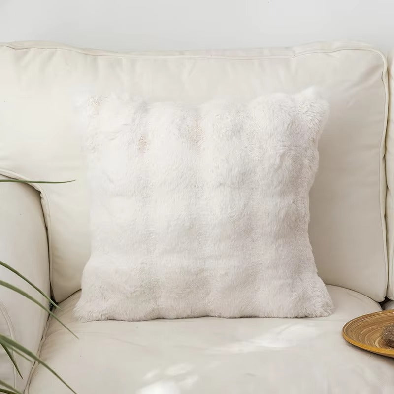 Tuscany Pillow Covers – Cozy Soft Rabbit Bubble Faux Fur, Decorative, for Sofa/Home Decor
