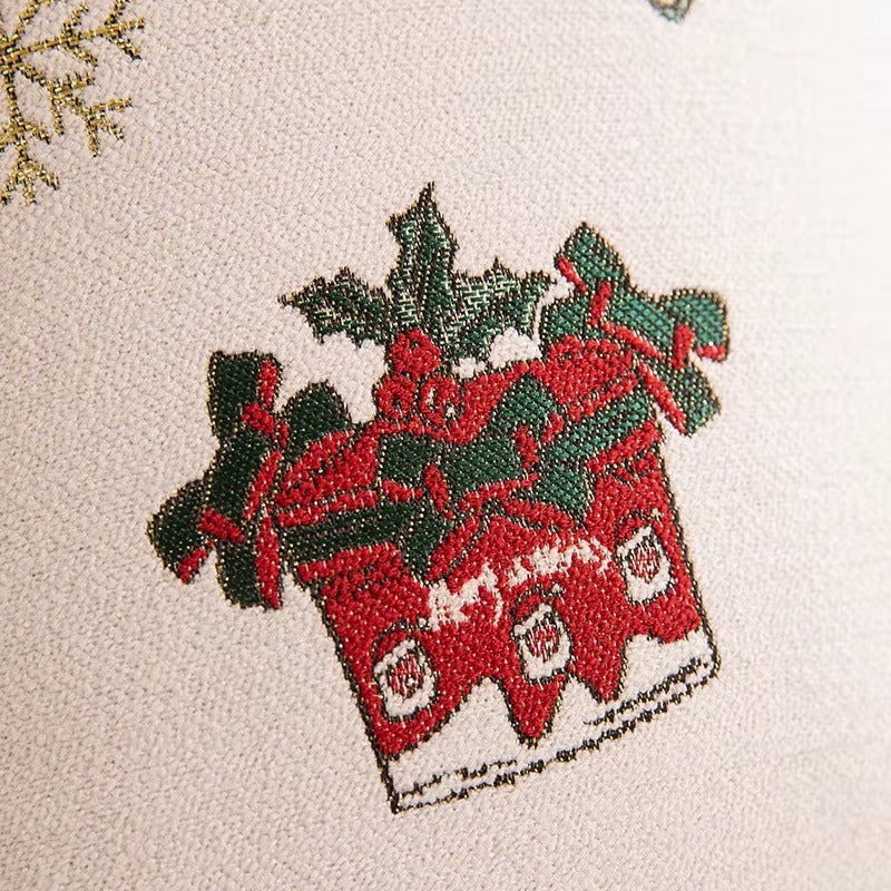 Yarn-dyed Jacquard Christmas Pillow Covers – Tassels, Removable, Custom, Sofa/Car/Decor