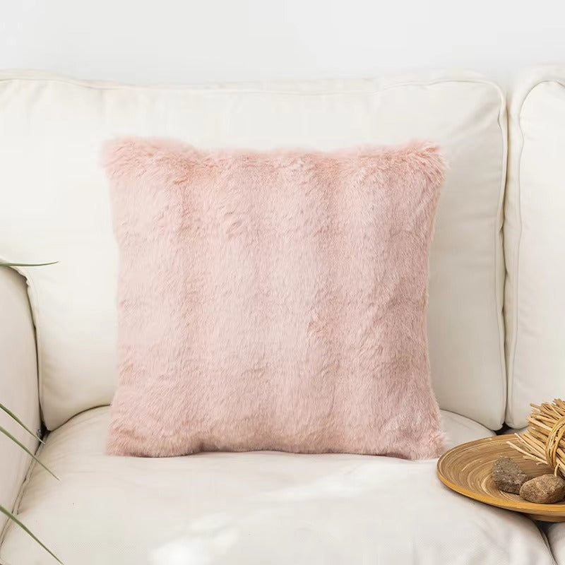 Tuscany Pillow Covers – Cozy Soft Rabbit Bubble Faux Fur, Decorative, for Sofa/Home Decor