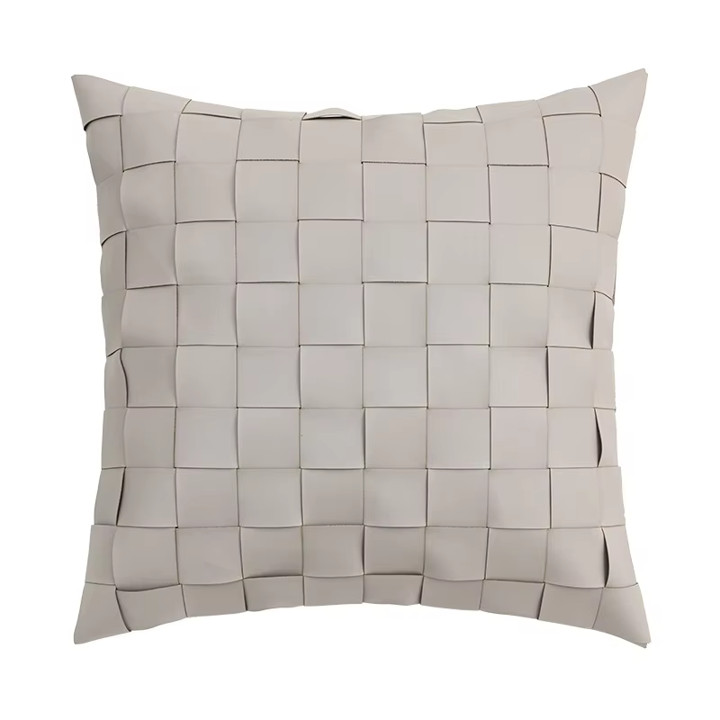 Modern Minimalist Cushion Covers – Light Luxury, Square PU Woven, Solid Color, Living Room/Bedroom