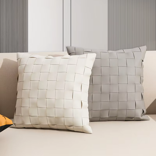 Modern Minimalist Cushion Covers – Light Luxury, Square PU Woven, Solid Color, Living Room/Bedroom