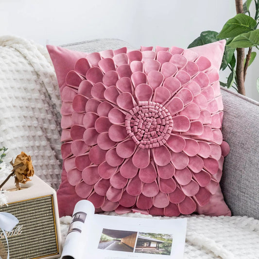 3D Flower Throw Pillows – Petal Velvet, Decorative, High Quality, Custom
