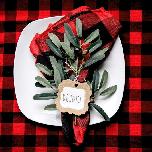 Queeneo Christmas Red Buffalo Check Napkins – Plaid, Custom, Party/Kitchen, Holiday Decor