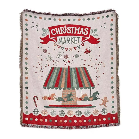 Wholesale Christmas Polyester-Cotton Throws – Cartoon Woven, 130*160, for Sofa/Couch, Decor
