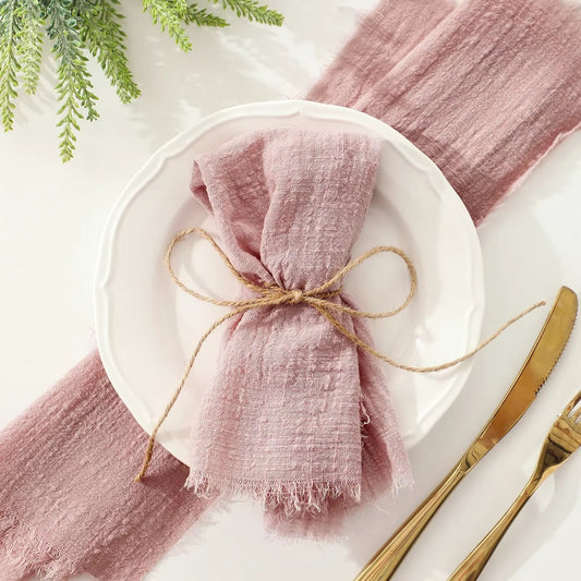 Queeno Custom Wedding Cotton Napkins – Wrinkled, Decorative, for Party