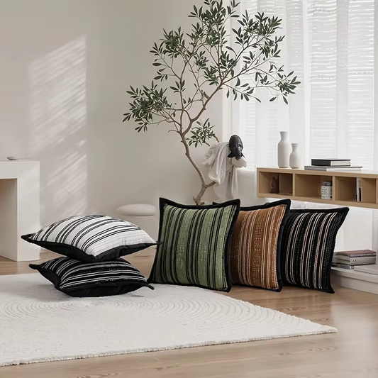 Modern Simple Chenille Striped Pillow Cases – Woven, Decorative, for Home/Hotel/Living Room Sofa