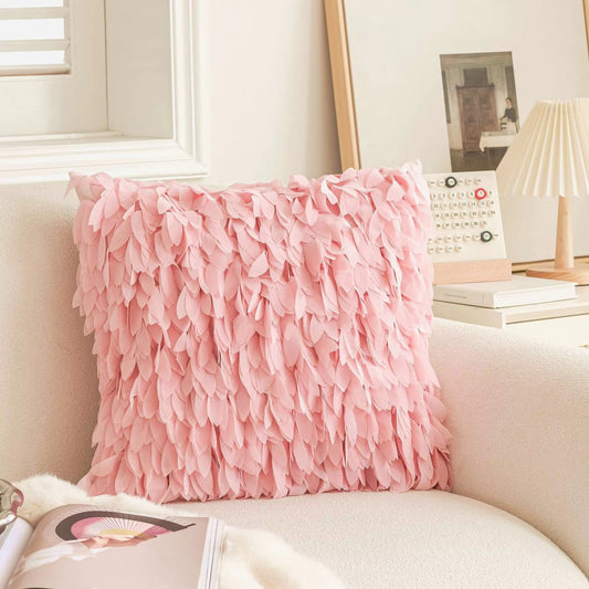 Solid Color Falling Leaves Pillow Covers – Car/Office/Sofa, Luxury, Modern, Recycled Polyester