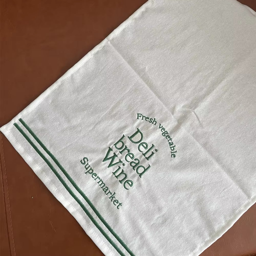 Queeno Custom Wedding Cotton Napkins – Embroidered, Logo, Party/Kitchen Decor