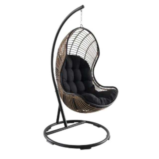 Modern Minimalist Rattan Swing Chair – Waterproof, Outdoor Furniture, for Garden & House, Hanging Design
