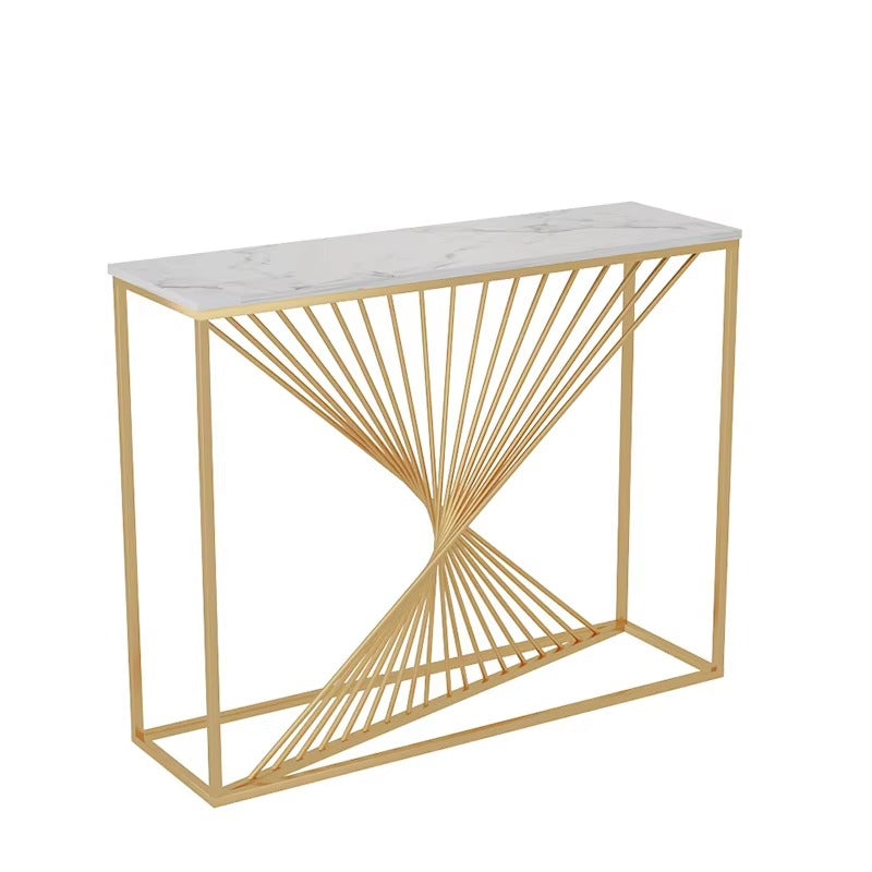 Elegant Gold Metal Console Tables – Hallway/Living Room, Command Center, Minimalist Display