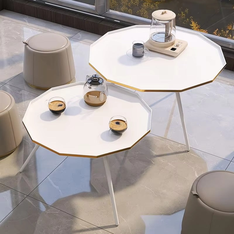 Small Polygonal Coffee/Side Tables – Stainless Steel, Modern Creative, Living Room/Home Balcony