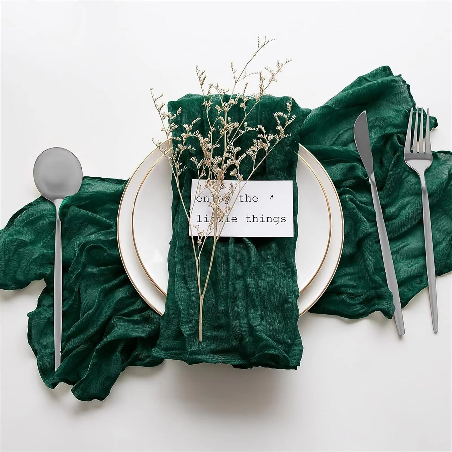 Queeno Wedding Cheese Cloth Napkins – Linen, Wrinkled, Custom, Decorative for Wedding Party