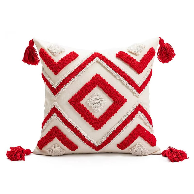 Hot Sales Luxury Christmas Pillowcases – 100% Cotton Canvas, Colorful Lights Embroidery, for Sofa/Couch