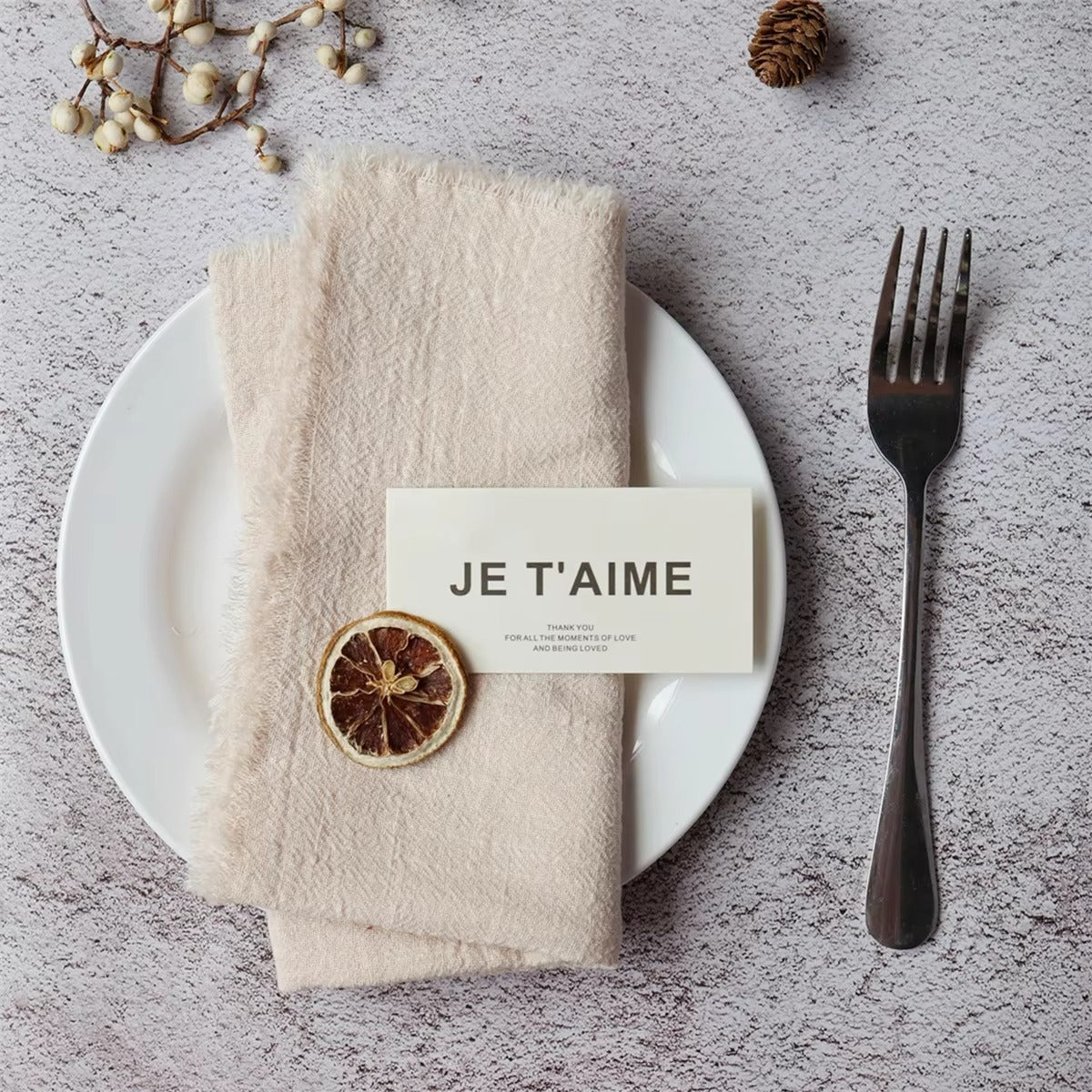 Queeno Custom Wedding Cotton Napkins – Wrinkled, Decorative, for Party