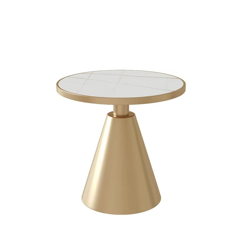 Round Rock Board Small Coffee Tables – Sofa Side, Fashion Design, Metal Bracket, Living Room